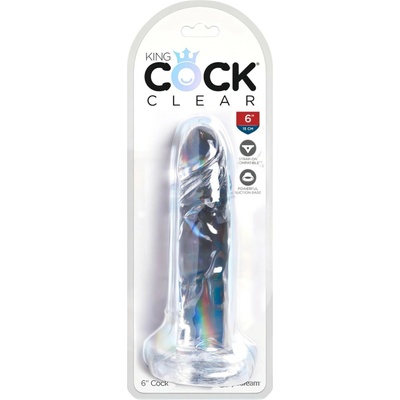 King Cock Clear 6 dildó s prísavkou 17,8 cm