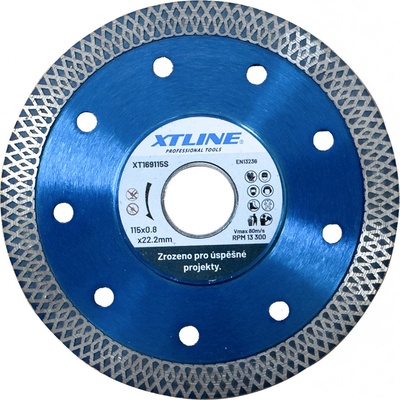 XTline Kotouč diamantový turbo 115 x 0,8 / 1,2 x 22,2 x 10 mm XT169115S