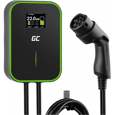 Green Cell Wallbox GC EV PowerBox 22kW зарядна станция тип 2 за електрически превозни средства, 6 м кабел (EV14)