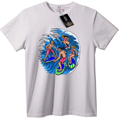 NOONEBRAND Тениска Сърф приключение - 7XL, White