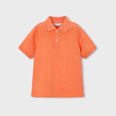 MAYORAL Поло тениска къс ръкав памук basic оранжев цвят за мини момче Mayoral