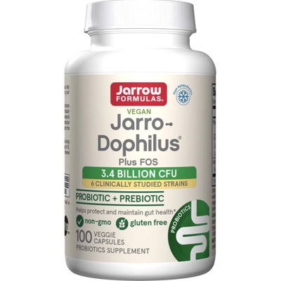 Jarrow Formulas Jarro-Dophilus + FOS probiotiká 3,6 miliárd 6 probiotických kmeňov 100 rastlinných kapsúl
