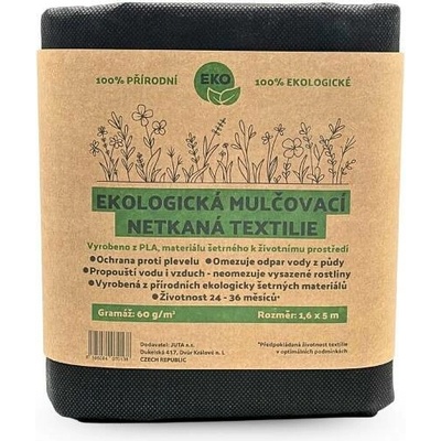AgroBio netkaná textilie ekologická 1,6 x 5 m 60 g/m² černá