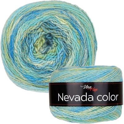 Vlna-hep Příze Nevada color - akryl Nevada color: Melír 6301 - zelenkavá, tyrkys