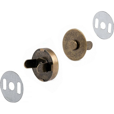 Magnetické zapínání Ø18 mm nikl staromosaz 5 sada