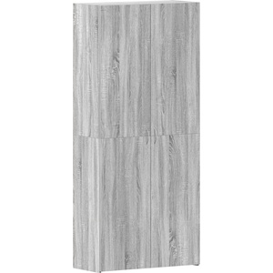 vidaXL Шкаф за обувки 80 x 35.5 x 180 см Инженерна дървесина Сив (3333841)