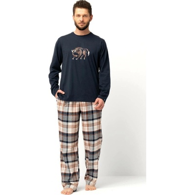 Key pánské pyžamo 44 černá flanel