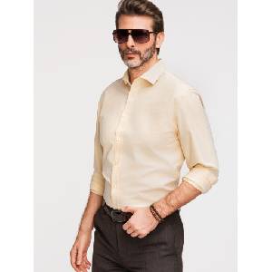 Ombre Clothing Пастелна памучна мъжка риза оксфорд - светло жълта V3 K705 Ombre Clothing Ombre Clothing | Zhalt | МЪЖЕ | S