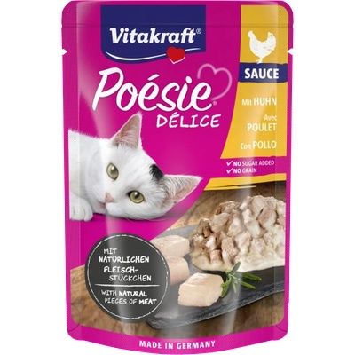 Vitakraft Poesie пауч за котки вкусен сос с истински парченца пилешко месо 85gr