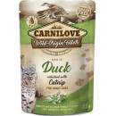 Kapsičky pre mačky Carnilove Cat Rich in Duck Enriched with Catnip 85 g