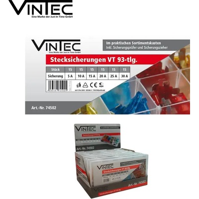 VINTEC Предпазители за автомобил (бушони), 93 броя (vntc 74502)