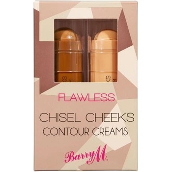 Barry M Flawless Chisel Cheeks Krémový bronzer a rozjasňovač v tyčinke duo balení 2 x 5 g