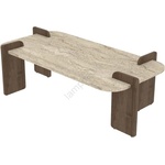 ASIR GROUP Холна маса PURO 120x60 см орех/бежова (AS3393)