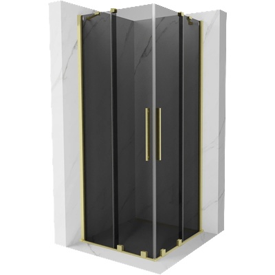 Mexen Velar Duo плъзгаща се душ кабина 100 x 100 см, графит, златисто матово - 871-100-100-42-55 (871-100-100-42-55)