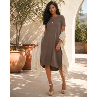 Fashionweek oversize šaty mocca