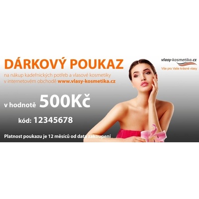 Dárkový poukaz 500 Dárková poukázka pro nákup zboží v hodnotě 500Kč