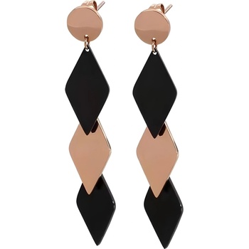 HARAHU Обеци bi-15266 - Златна / Розова / Черна kp15266 (bi-15266)