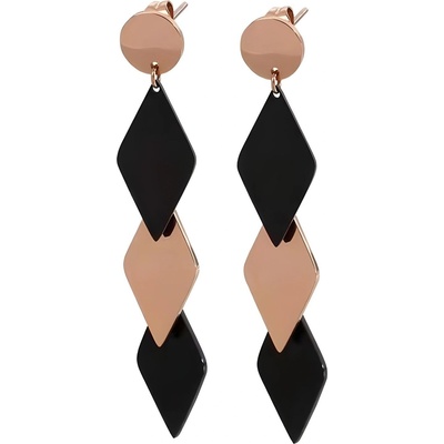 HARAHU Обеци bi-15266 - Златна / Розова / Черна kp15266 (bi-15266)