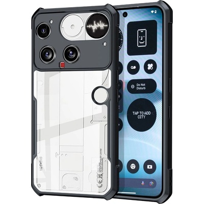 Nothing XUNDD Калъф за Nothing Phone (3) 5G с Прозрачен акрилен гръб- TPU рамка, Airbag технология, вкл. Протектор, Черен