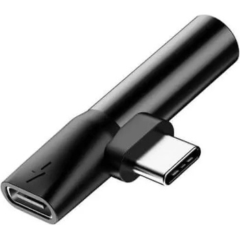BASEUS 90° adaptér USB-C/USB-C + 3,5 mm jack CATL41-01, čierna