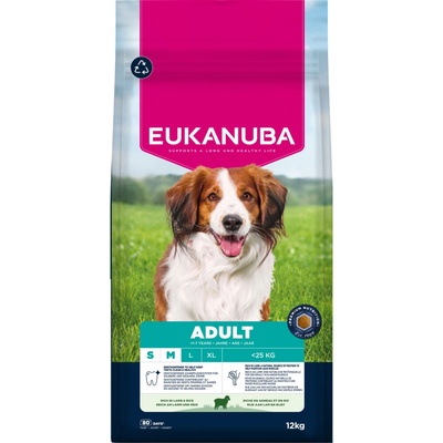 Eukanuba Premium Nutrition Adult Small & Medium Breed jahňacie s ryžou 2 x 12 kg