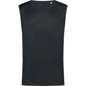 Stedman mesh sleeveles st8440 / Мъжка спортна риза без ръкави - черна (st8440blol)