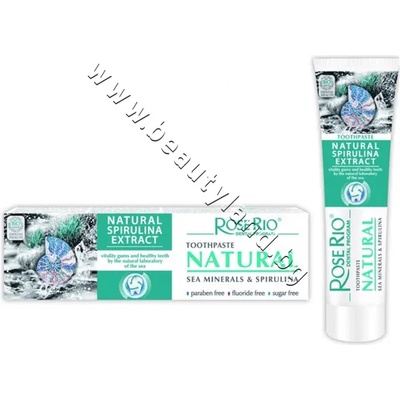 Rose Rio Паста за зъби Rose Rio NATURAL with Sea Minerals and Spirulina, p/n RR-218077N - Паста за зъби с Морски минерали и Спирулина (RR-218077N)