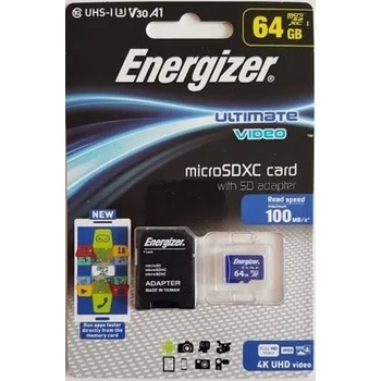 Energizer microSDXC 64GB A1/U3/V30 FMDBBU064A