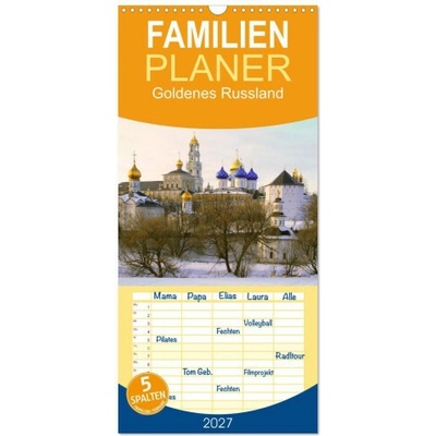 Familienplaner Goldenes Russland mit 5 Spalten Wand 21 x 45 cm CALVENDO 2027