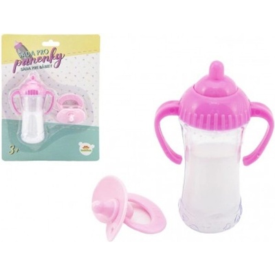 Teddies Sada pre bábiky plast fľaštička cumlík na karte 15x21x5cm