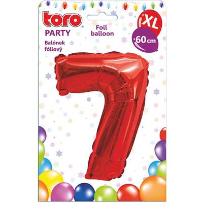 TORO Balónik XL číslica 7 60 cm matne červený