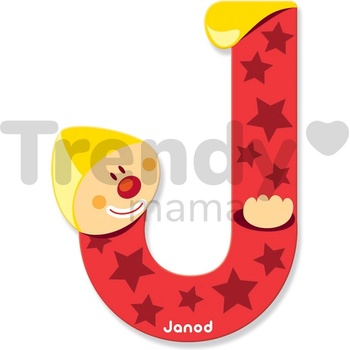 Janod drevené písmenko J lepiace červené