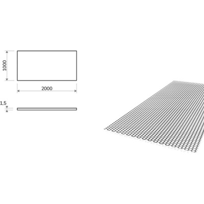 Nerezový plech děrovaný RV 3-5 - 1x2 m, tloušťka 1,5 mm