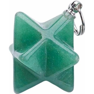 Nefertitis Avanturín zelený přívěsek Merkaba hvězda NF46557