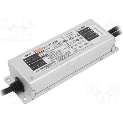 MEAN WELL ELG-75-42B-3Y Napájecí zdroj: spínaný; LED; 75,6W; 42VDC; 1,8A; 100÷305VAC; IP67
