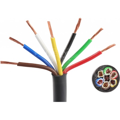 Kabel 7×1,00mm sedmibarevný