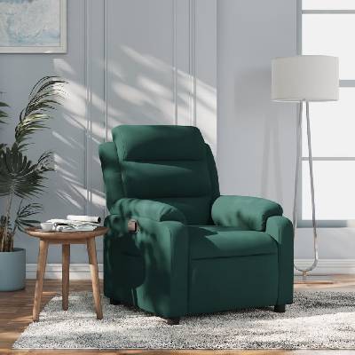 vidaXL 373501 Polohovací samet tmavě zelená