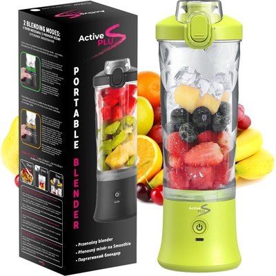 ActivePlus přenosný bezdrátový na smoothie nabíjecí 600ml Zelený