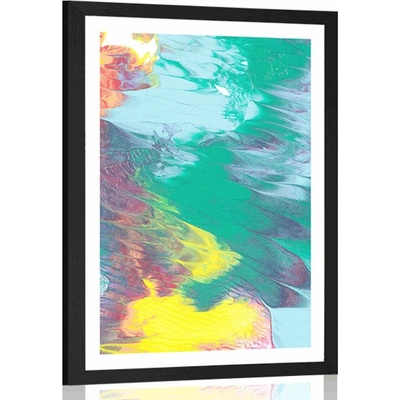 Plakát s paspartou abstrakce v pastelových barvách - 30x45 white