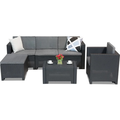 BICA Комплект мебели за отдих от техноратан Colorado Relax Corner 5 Ъгъл антрацит Bica (BCCOLLCOR5ANT)