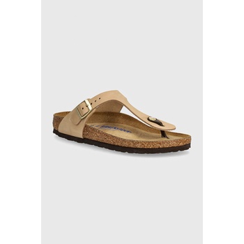 Birkenstock Джапанки от набук Birkenstock Gizeh SFB в бежово с равна подметка 1019014 (1019014)