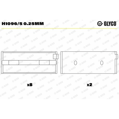 Miska ložiska kľukového hriadeľa GLYCO H1096/5 0.25mm