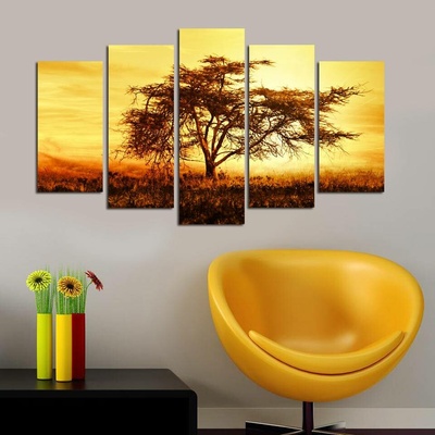 ASIR Sada obrazů STROM PŘI ZÁPADU 110 cm MDF