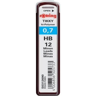 Графити Rotring Hi Polymer HB 0.7 mm 12 графити (HB 0)