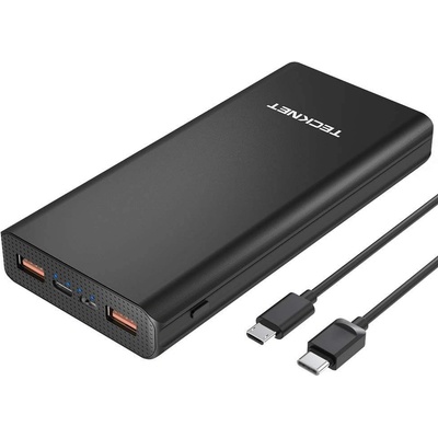 TeckNet iEP12000 20000mAh External Battery Power Bank - качествена външна батерия 20000mAh с USB-A и USB-C портове за зареждане на мобилни устройства (черен)