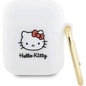 Hello Kitty Кейс Hello Kitty Silicone 3D Kitty Head за AirPods 1/2, бял (Hel000073-0)
