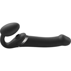 Strap On Me Multi Orgasm Strap-On Vibrator with Licking Stimulator Black L