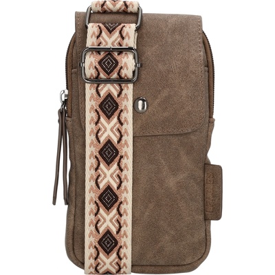 Beagles dámska crossbody taška na mobil Malaga tmavá taupe