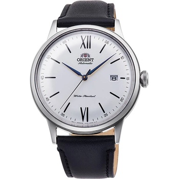 Orient RA-AC0022S Мъжки часовник - Класически, Автоматичен, Бял циферблат, Черна кожа, Прозрачен гръб