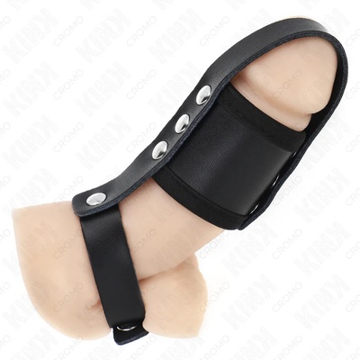 Клетка за пенис и тестиси, регулируема каишка - Kink Leather Penis Cage (D-241250)
